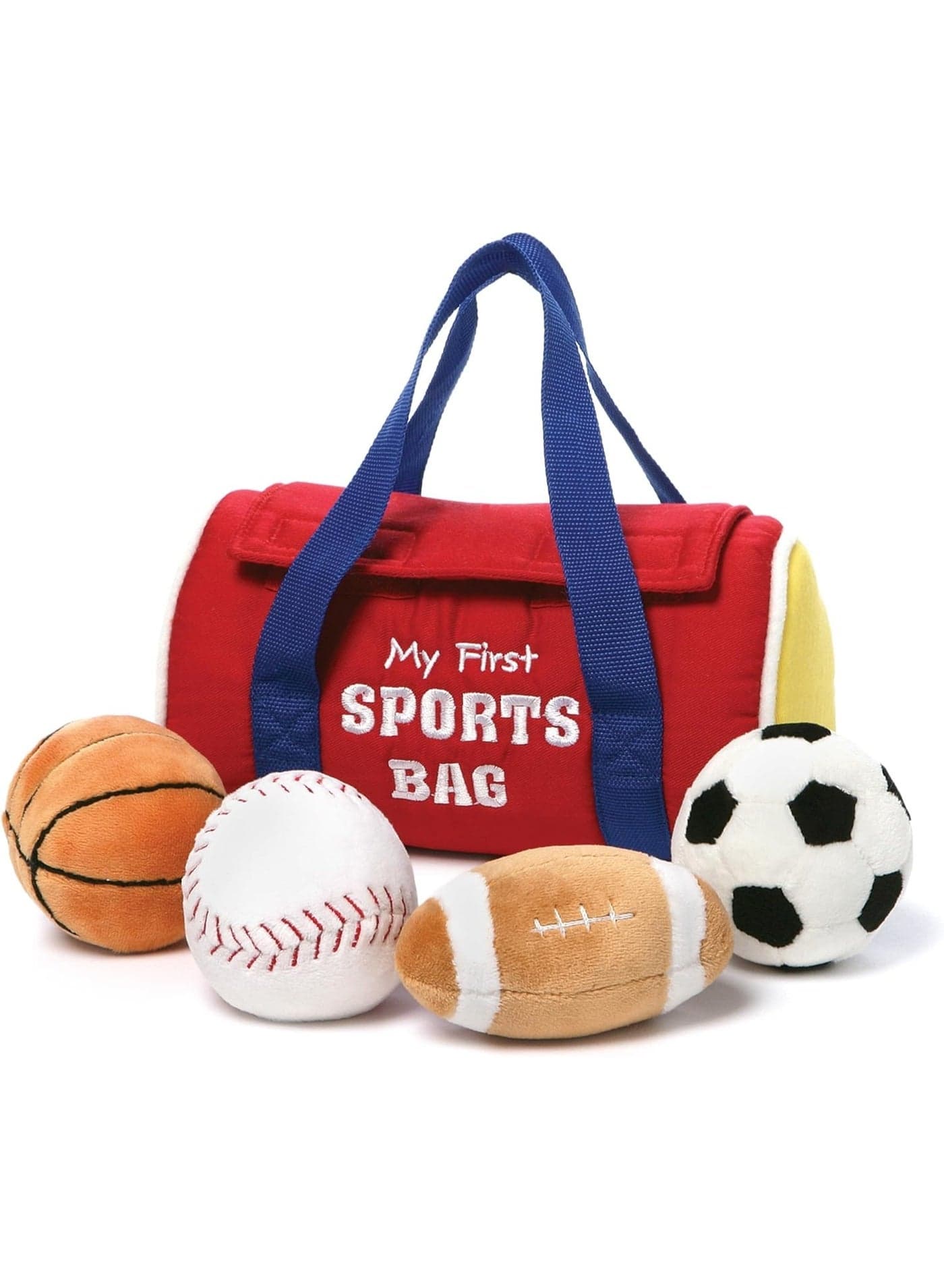 GUND My First Sports Bag Stuffed Plush Playset, Baby Gift Toys for Boys and Girls Ages 1 & Up, 5 Piece, 8"