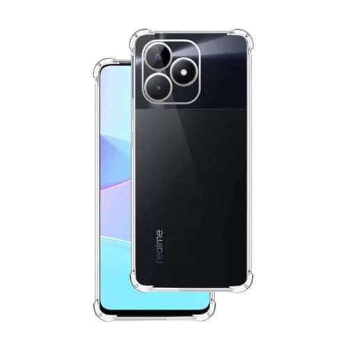 7SEVEN® Back Cover for Realme C51 | C53 4G | Narzo N53 Transparent Mobile Back Case Shock Proof Design Camera Edges Protection Crystal Clear Phone Case Silicon Soft TPU and Flexible Bumper Phone Cover