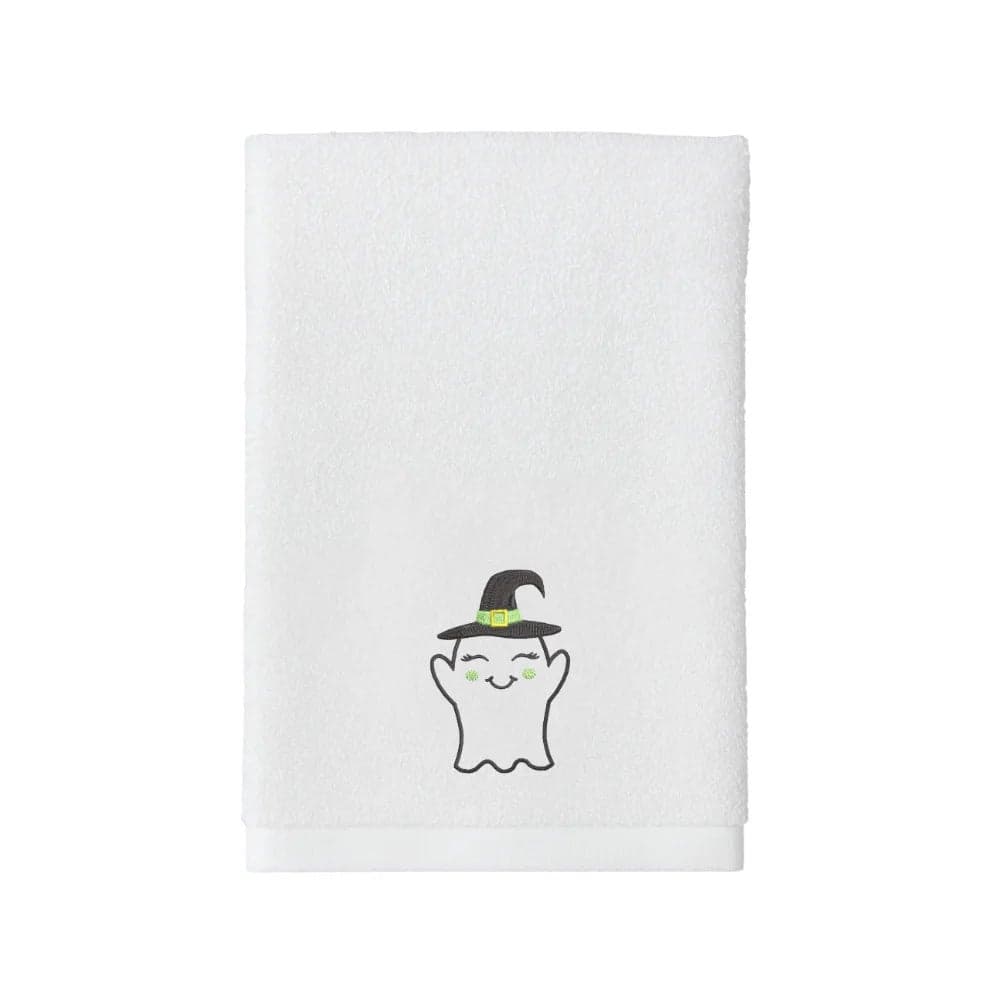 Iris Embroidered For You Bath Towel 70 x 140 Cm 600 Gsm White 100% Cotton Halloween Smiling Ghost with Cap Set of 01