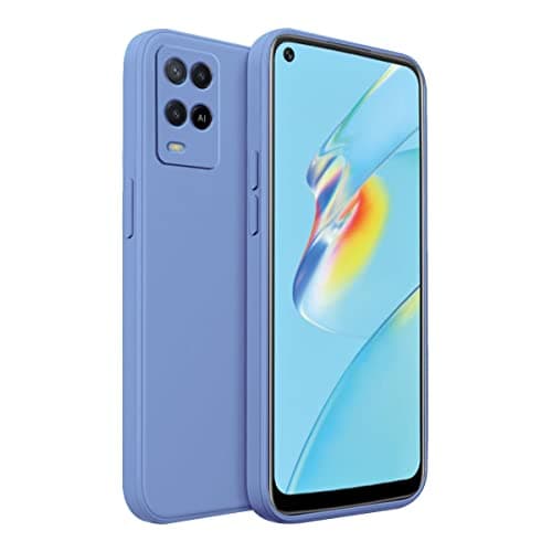 LIRAMARK Silicone Soft Back Cover Case for Oppo A54 4G (Silicone Blue)
