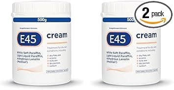 E45 Cream 500 g Tub Moisturiser for Dry Skin and Sensitive Skin Emollient Body Cream to Soothe Dry and Irritated Skin Itchy Skin Eczema Cream PerfumeFree Face Cream and NonGreasy Hand Cream