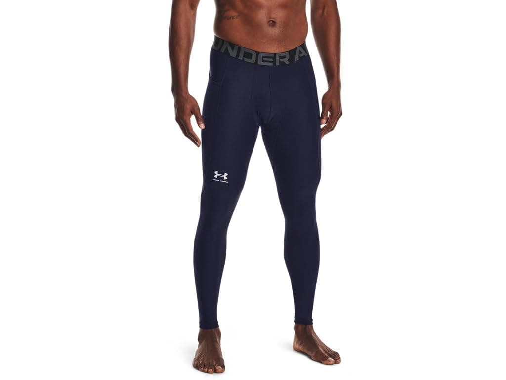 Under Armour Men's HeatGear Armour Leggings, Midnight Navy (410)/White, 4X-Large Tall