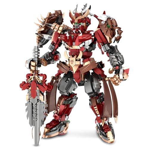 HIGH GODO Hero Mech Building Set, MOC China Mythical Hero Xiang Yu Mech Armor Robot Model Kit, Classic Chinoiserie Mecha Collectible Display Toys Gifts for Kids Adults 12+ (1650PCS)