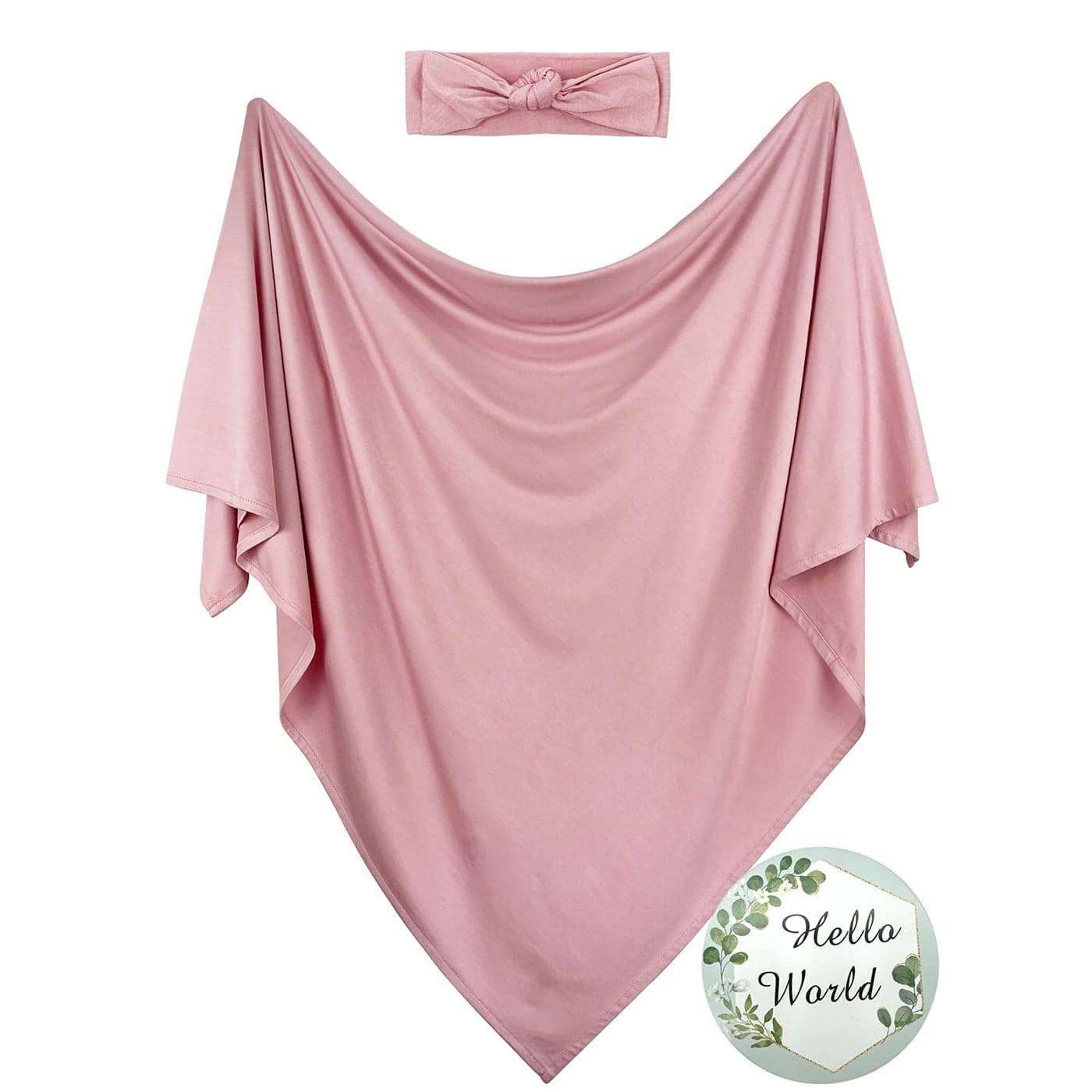 OWLOWLA Swaddle Blanket and Hat Set Newborn Swaddle Wrap Baby Receiving Blanket for Baby Boys GirlsBlush