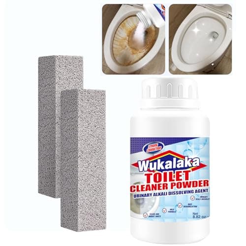 WUKALAKA Pumice Stone for Toilet Cleaning Bowl Stick Pumice Stone Toilets Bowl Clean Brush Powerfully Cleans Hard Water Rings Calcium Buildup and Stains Suitable for Cleaning Toilets Bathroom