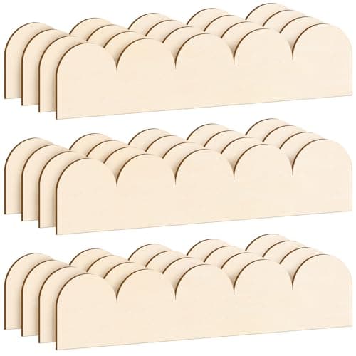 12Pcs Scalloped Wood Trim Border 15.7 x 3.5 Inch Scalloped Trim Molding Edging for Shelf Wooden Decorative Scallope Edging for Cabinet Border Wall Window Door Decor