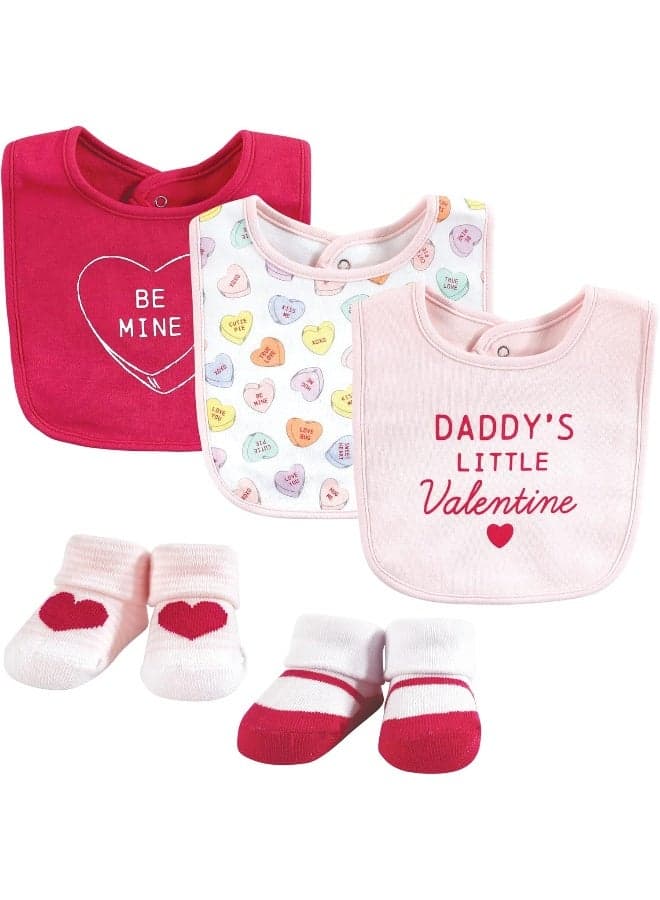 Hudson Baby Unisex BabyCotton Bib and Sock Set