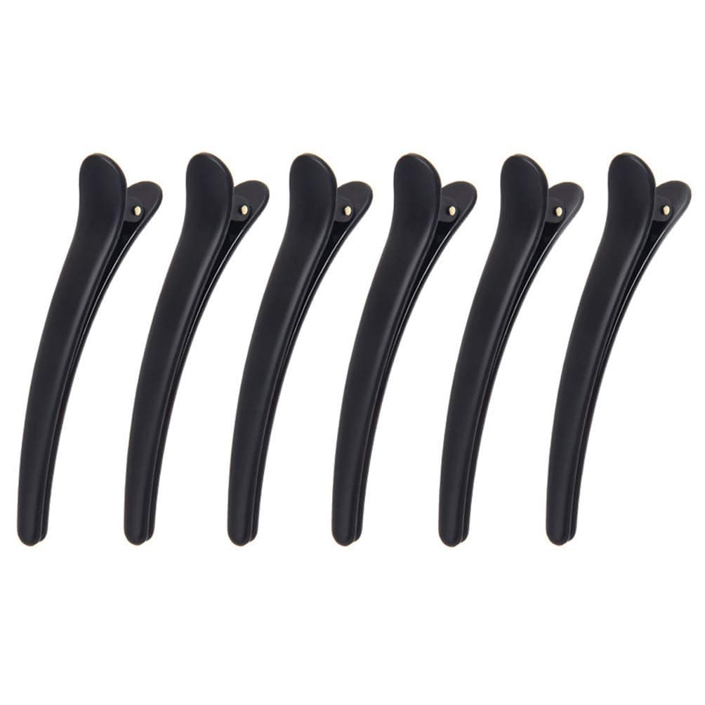 12 Pcs Matt Black Styling Hair Clips Plastic Alligator Hair Clips Professional Hair Clamp for Salon Hair Styling Sectioning Medium