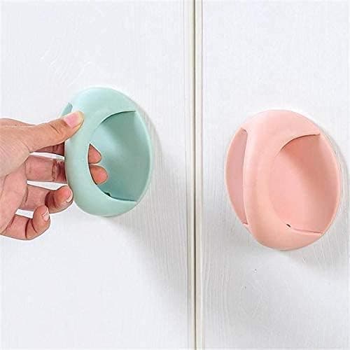Hasruna Enterprise Self Adhesive Door Handles Stick Plastic Handles Pull knob Door Handles Pull for Sliding Door Drawer Window Commode and Cupboard Cabinet Multicolor 2PCs