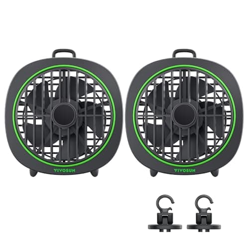 VIVOSUN AeroWave D4, 4” Grow Tent Clip Fan with Detachable Hook, 3-Speed Strong & Quiet Airflow, Adjustable Airflow Angle for Hydroponics, Circulation & Cooling, Black, 2-Pack