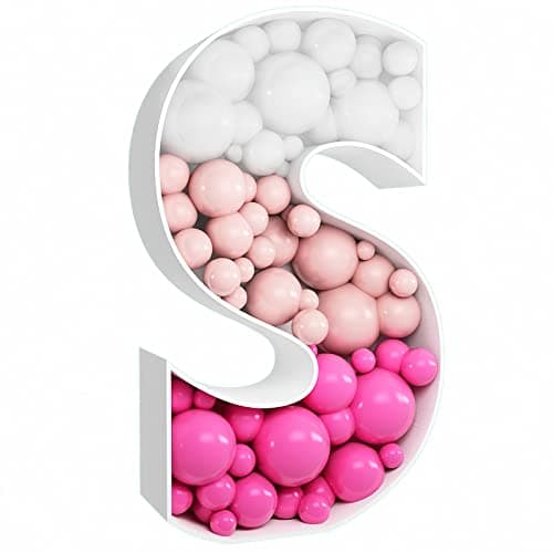 3FT Tall Mosaic Balloon Frame Letters Big Marquee Light Up LettersDIY Kit for Birthday Party Wedding Backdrop Decor Letter S PreCut Foam Board