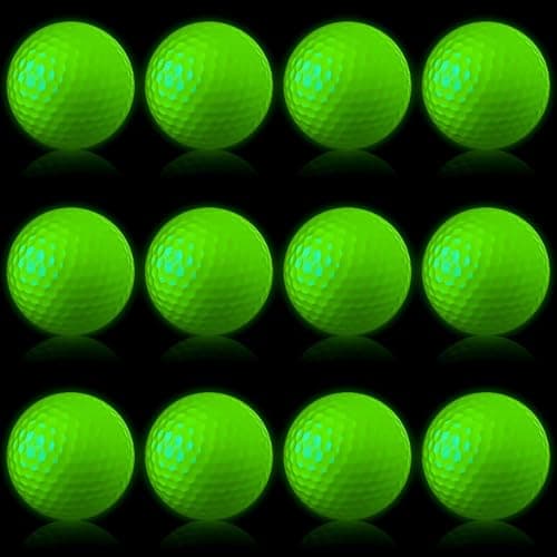 Deekin 12 Pcs Glow in The Dark Golf Balls for Night Sports Fluorescent Night Glow Golf Balls Gift Novelty Light up LED Stocking Stuffers for Men Women