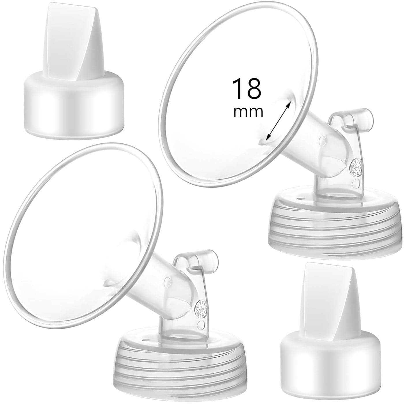 18mm Flange and Duckbill Valve Compatible with Spectra S1 S2 9 Plus Breastpump Replacement to Spectra Pump Parts Not Original Replace Spectra Accessories