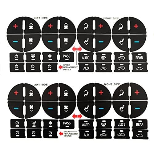 AtticZone AC Dash Button Repair Kit Stickers Decals Compatible with GM GMC Yukon Acadia Sierra Chevrolet Silverado Tahoe Suburban 20062014 2Pcs AC31 x2