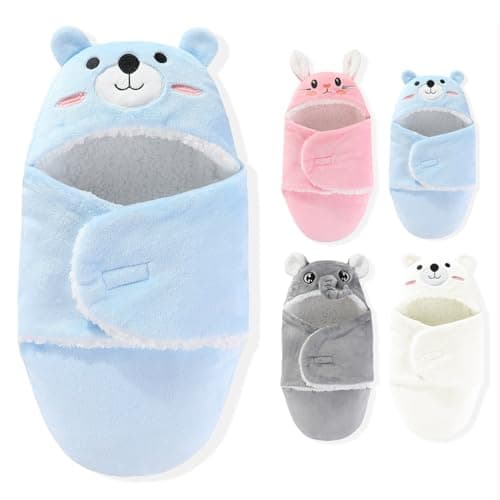 SEVDO Swaddles for NewbornsPersonalized Baby Sleep SackInfant Cute Plush Receiving Blanket 06 Months for Girl Boy Blue Bear