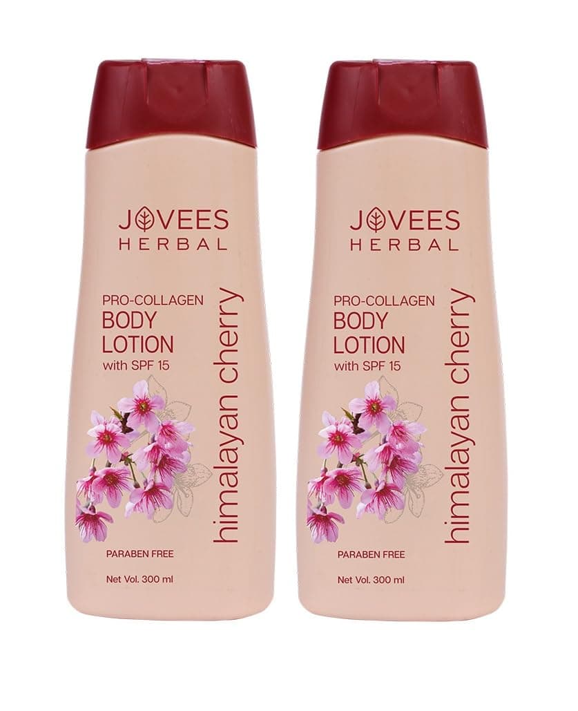 Jovees Herbal Himalayan Cherry Body Lotion For Smooth and Healthy Looking Skin 72hr Deep Nourish Moisturizer for Women Men 300ml Pack of 2
