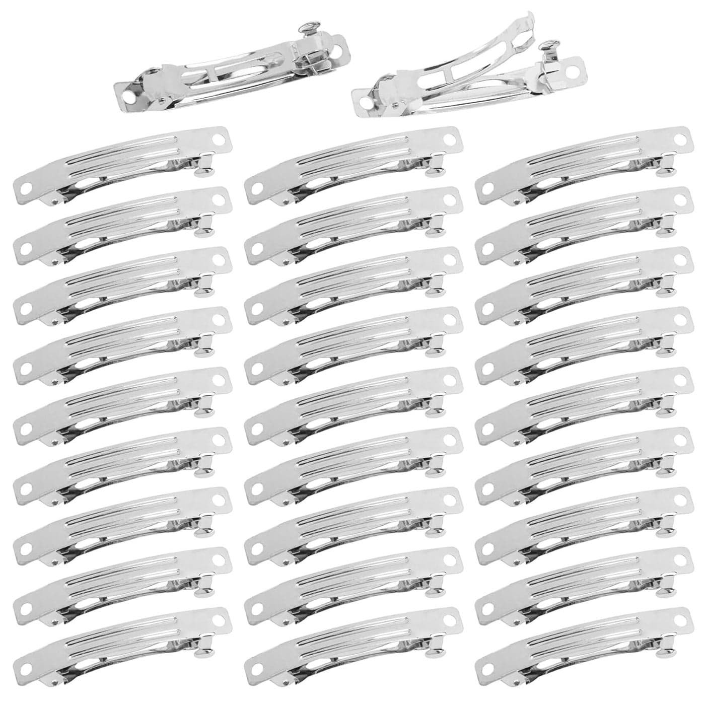 Framendino 100 Pack French Barrette and Alligator Hair Clips Blank Iron Rectangle Clips for DIY Bow Craft