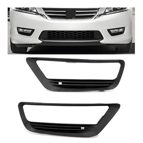 HECASA Fog Light Trim Bezel Black Driver Passenger Side Compatible with 20132015 Honda Accord Sedan Replacement for HO1038111 71112T2AA10 Pair
