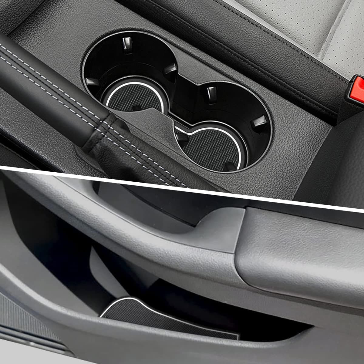 Auovo Anti Dust Mats for Volkswagen Jetta Accessories 20132018 Custom Fit Door Compartment Liners Cup Holder Insert Console Liners Anti Dust Mat Pads Car Interior10pcsSet White Trim
