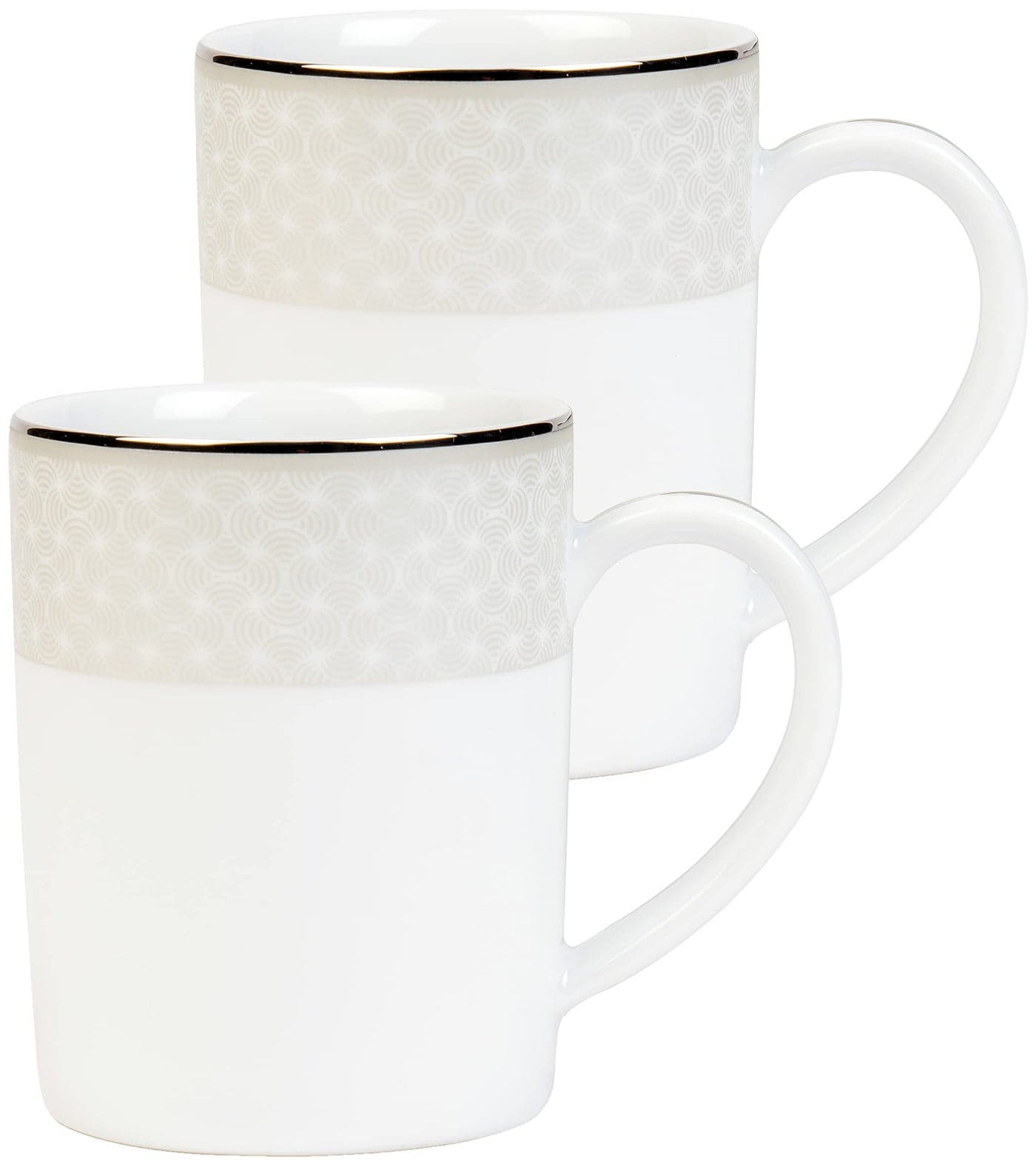 DANKOTUWA, world-class tableware Luxury Porcelain Pure Platinum Crafted Coffee Mugs | Tea Cups. Scratch Resistant, Light Weight. For Home, Office And Gifts 250 Ml (Set Of 2)