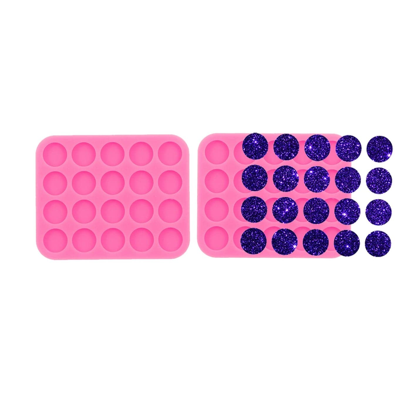AMZTOART 2Pc Mini Studs Circle Molds for DIY Resin With Epoxy Crafts Crafting Fondant Sugarcraft Chocolate Silicone Mold For Cake