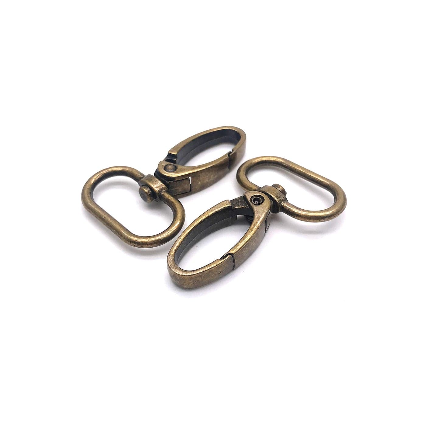 Goyunwell Swivel Lobster Claw Clasps 1 inch 20Pcs Curved Lobster Clasp Swivel Keychain Clasp Oval Ring Swivel Snap Hooks for Strap Bag Purse Hardware Lanyard Craft 25mm Antique Brass Bronze