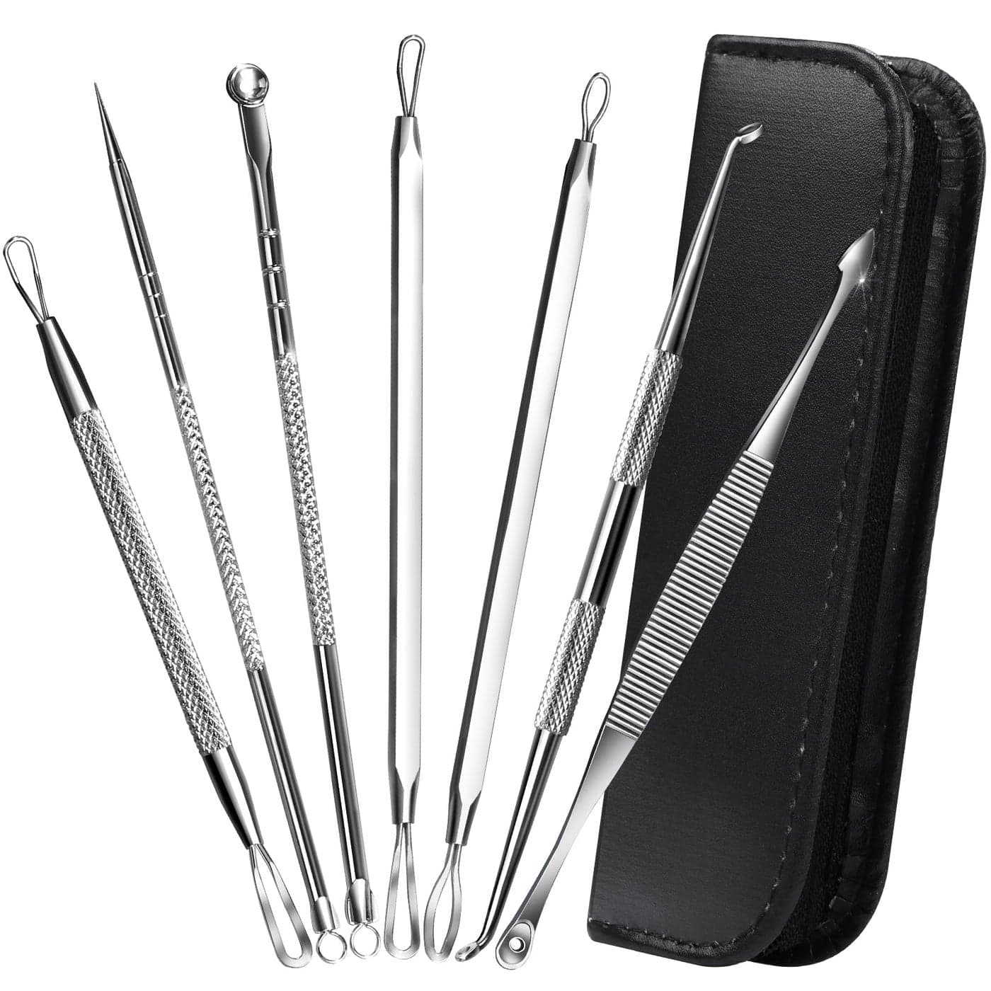 Teenitor 7 in 1 Pimple Popper Tool Kit Blackhead Remover Pimple Extractor Comedone Extractor for Face