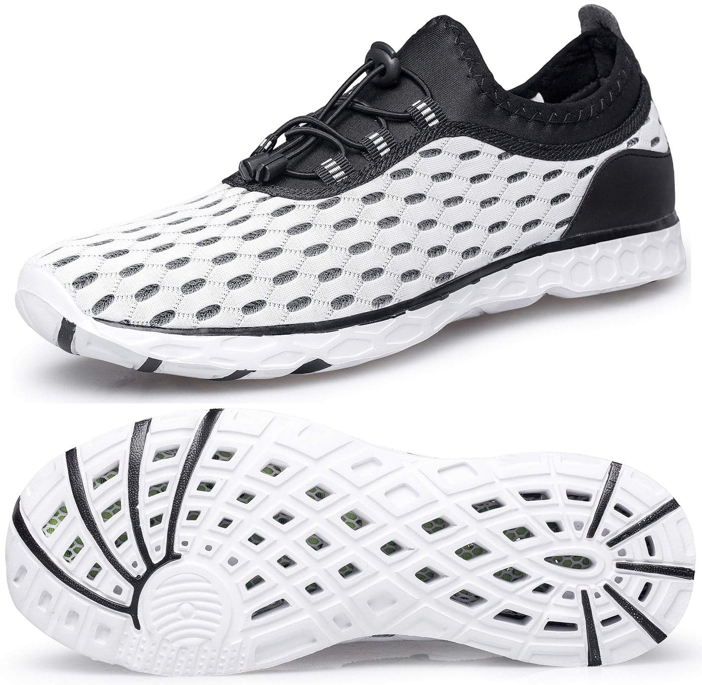 DOUSSPRT Women's Water Shoes Quick Drying Sports Aqua Shoes White Size 9.5