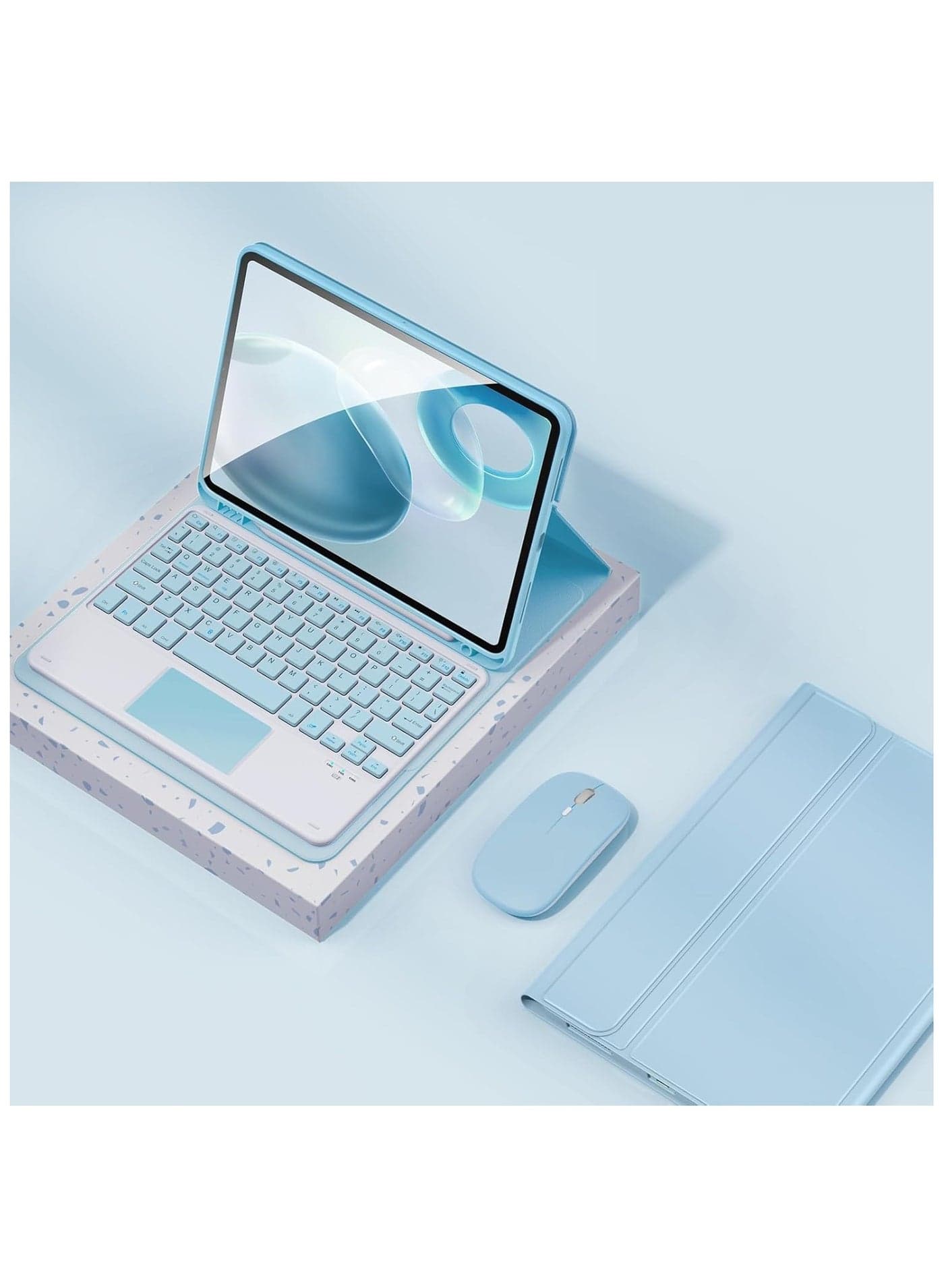 Keyboard Compatible with Samsung Galaxy Tab A9 Plus 11 inch 2023 Leather Case Built-in Pencil Slot Detachable Wireless Touchpad Trackpad Keyboard with Mouse