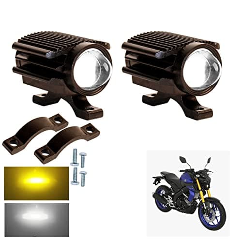 Asryd Compact 20W Spot Beam LED Light (3800 + 6000 LM) Dual Color Mode Aluminum Housing Spot Beam Fog Driving Lights (Pack of 2) For Yamaha MT 15