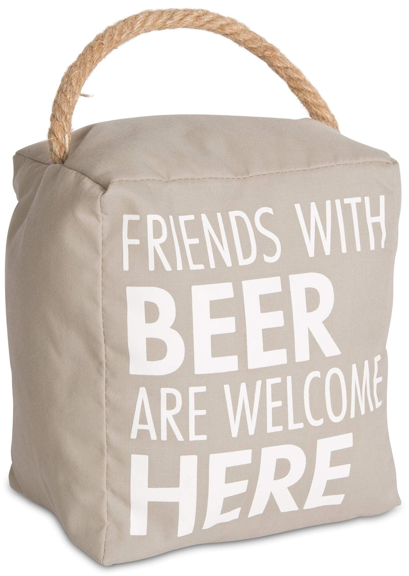 Pavilion Friends with Beer are Welcome Here Tan Decorative Door Stopper Beer Decor