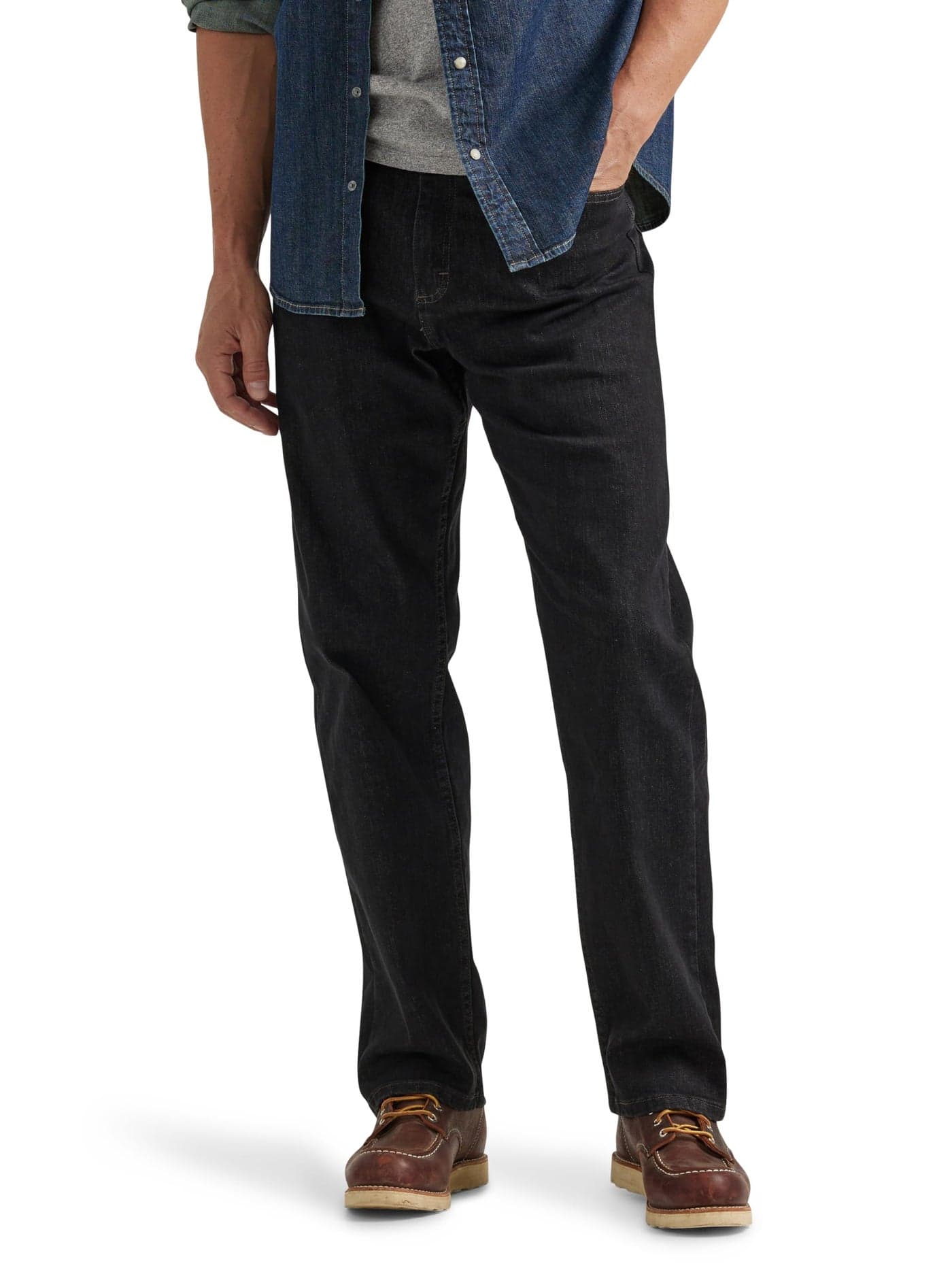 Wrangler Authentics Mens Comfort Flex Waist Relaxed Fit Jean Dark Denim 30W x 34L
