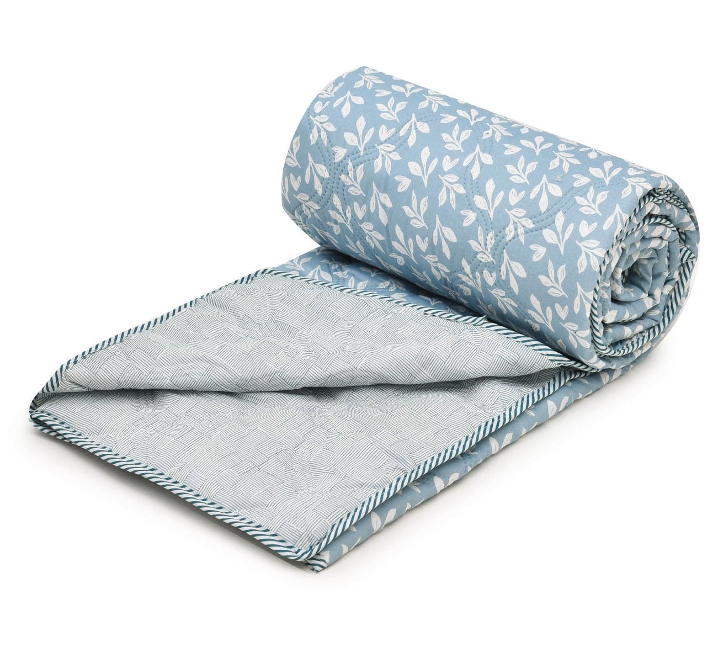 COZY FURNISH Super Soft Brushed Microfiber Cotton Single Bed Dohar 140 GSM 3 Layered Quilted Dohar Soft Lightweight Reversible Printed AC Blanket Single Bed for All Season