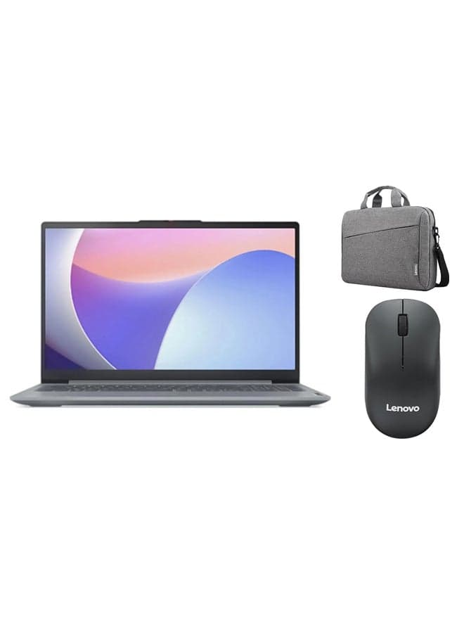 IdeaPad Slim 3 15IRH8 (Upgraded Version) Laptop With 15.6-Inch FHD IPS Display, Core i5-13420H Processor/8GB RAM/512GB SSD/Intel UHD Graphics/Windows 11 With Lenovo Bag + Mouse English Arctic Grey
