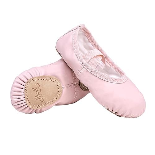 Stelle Ballet Shoes for Girls Toddler Ballet Slippers Soft Leather Boys Dance Shoes for Toddler/Little Kid/Big Kid (Pink, 10MT)