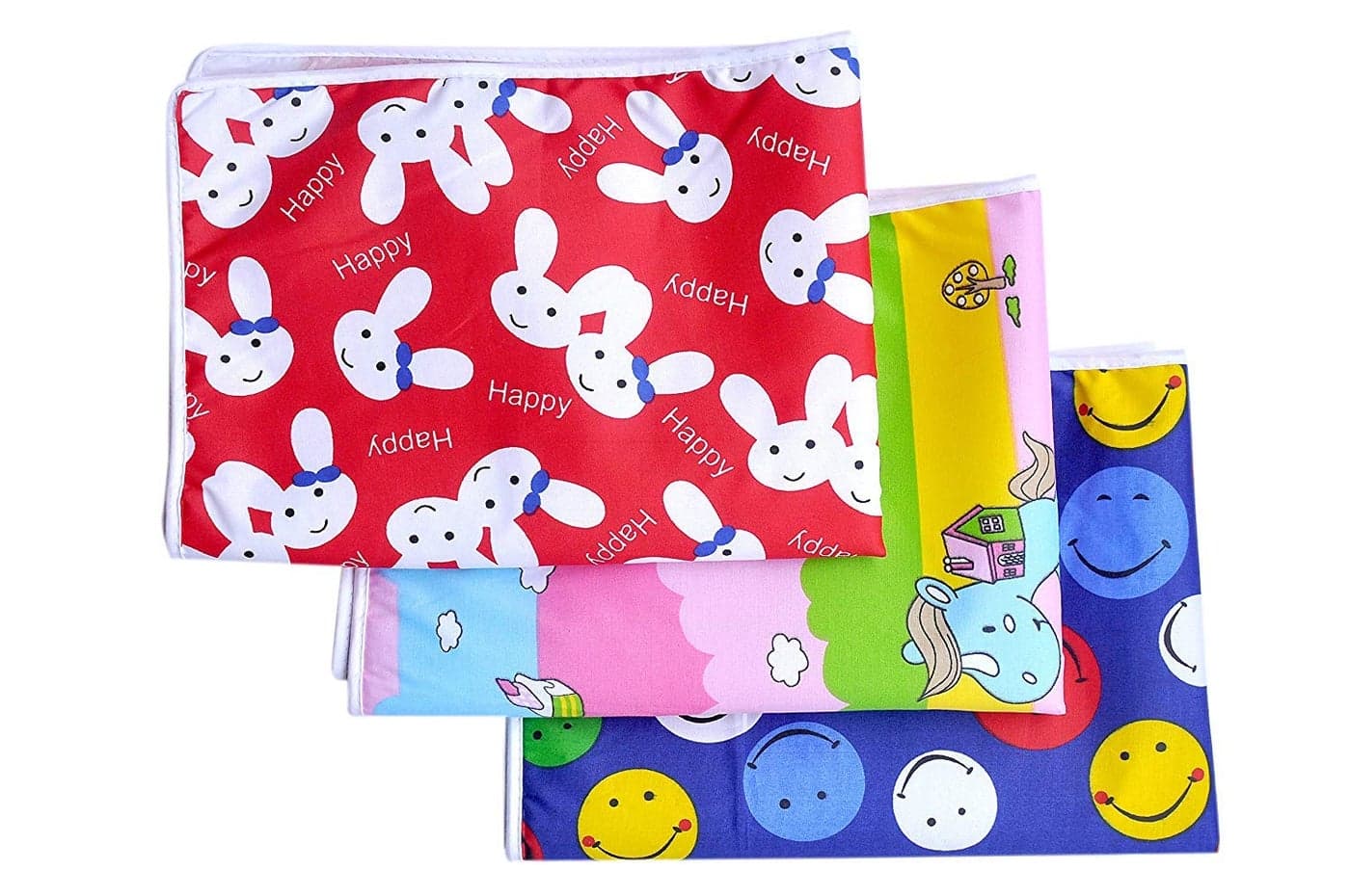 Nonibud Cotton Plastic Microfiber Sleeping Mat Waterproof Foam Cushioned Set of 3 Medium 3 to 6 Months