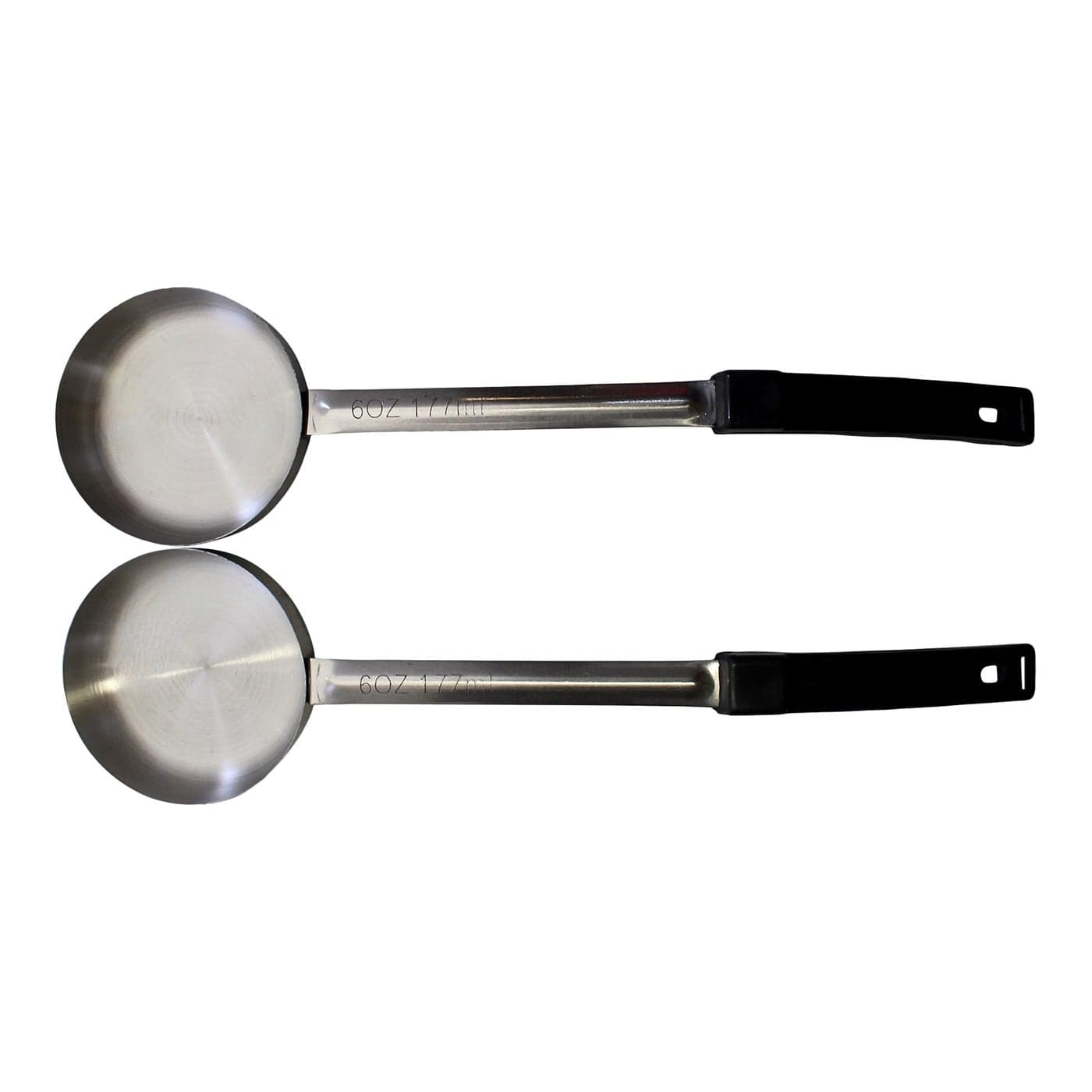 Habanerofire 6 Ounce Solid Stainless Steel Portion Control Ladle Spoon for Measuring and Serving Commercial Grade Serving Scoops Pack of 2
