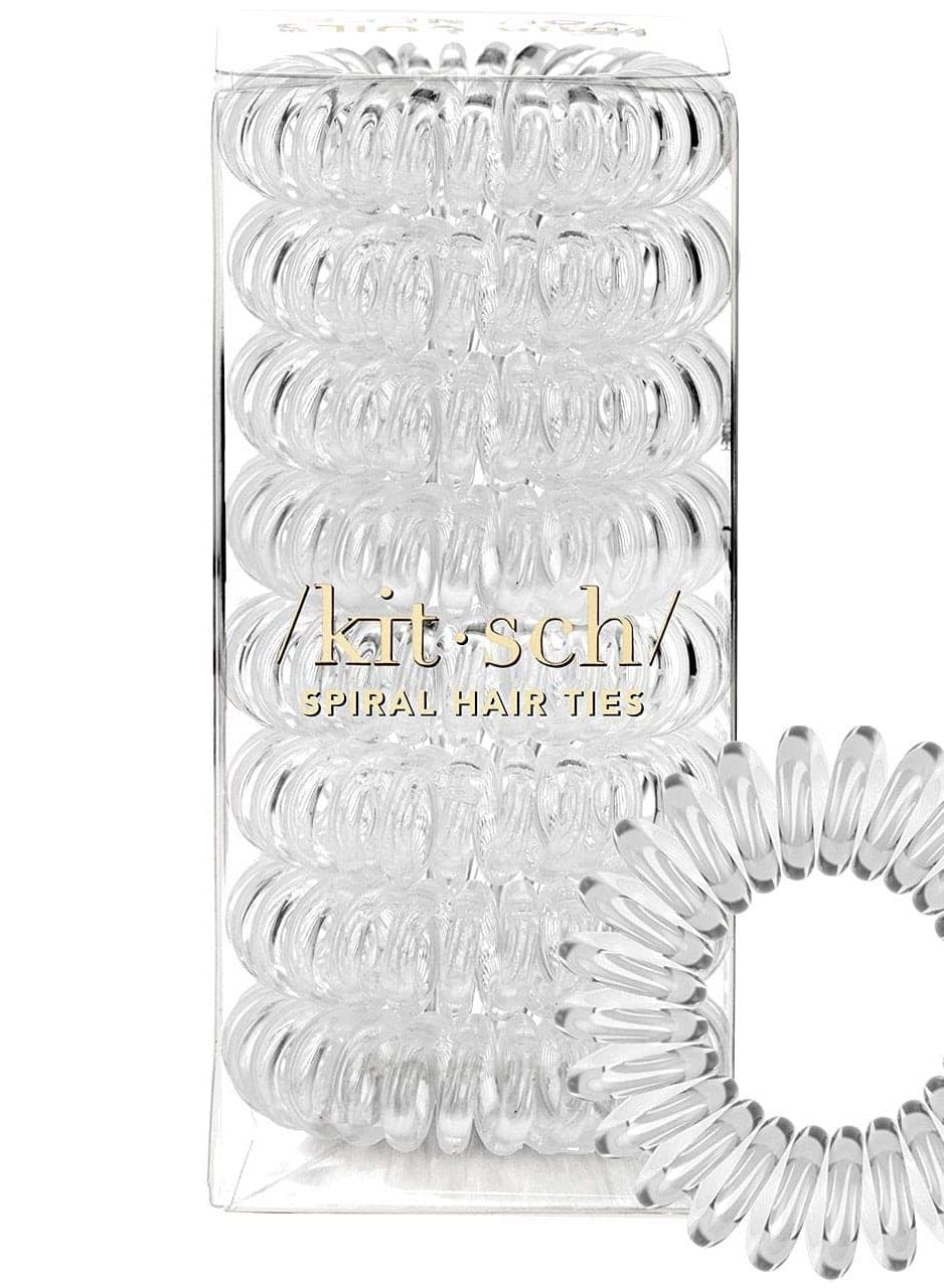 Kitsch Spiral Hair Ties for Women Coil Hair Ties for Thick Hair No Crease Hair Tie Spiral Hair Ties No Damage Hair Coils Phone Cord Hair Ties for Thin Hair Hair Ties Spiral 8pcs Transparent