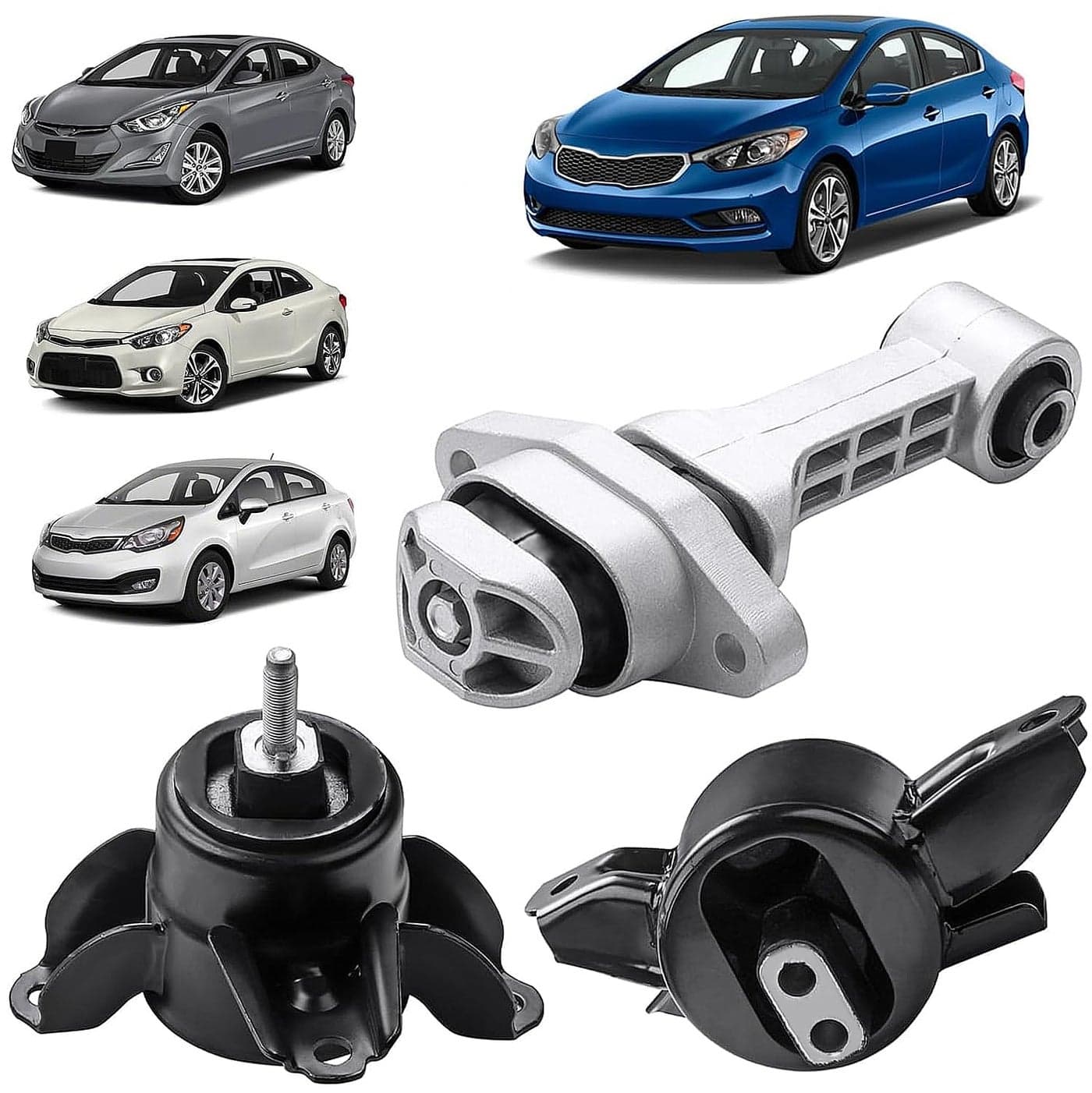 Engine Motor Mount & Transmission Mount Set of 3 Compatible with Hyundai Kia Vehicle Elantra 1.8L 2011-2016, Accent 2012-2014, Rio 2012-2017, Forte 1.6L 2014-2016 Replaces# A71047 A71020 A71029