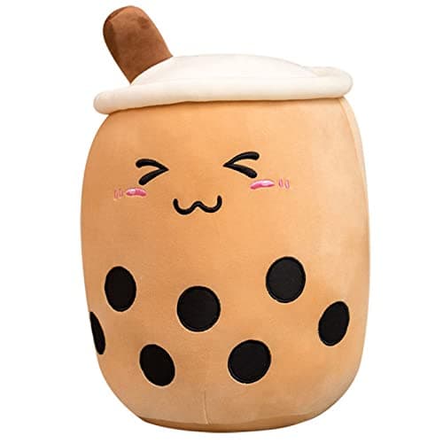 VHYHCY Cute Stuffed Boba Plush Bubble Tea Plushie Pillow Milk Tea Cup Pillow Food Plushie Soft Kawaii Hugging Plush Toy for KidsClosed Eyes 94 inch