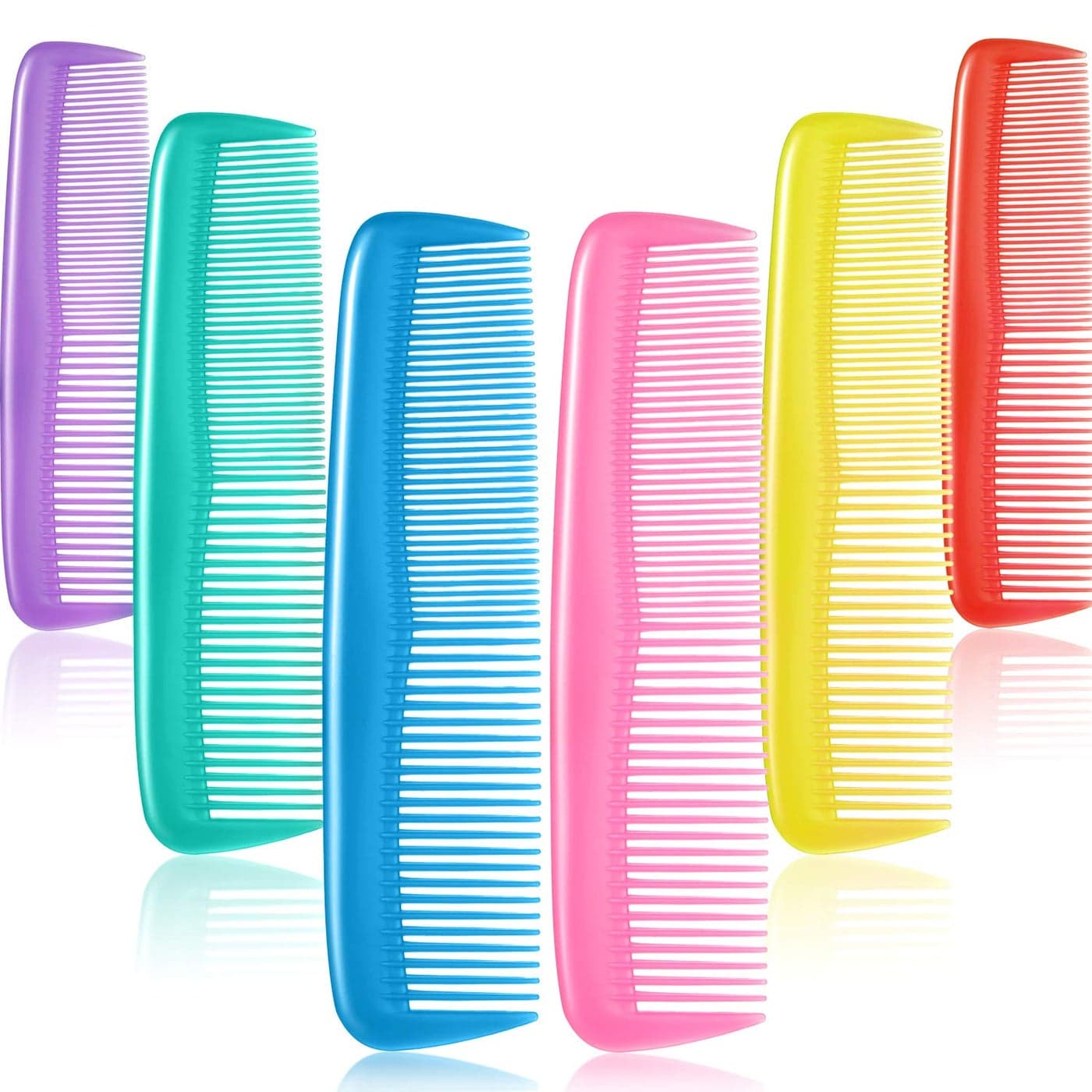Leinuosen 24 Pieces Hair Combs Set Plastic Hair Comb for Women and Men, Fine Dressing(Yellow, Purple, Green, Blue, Red, Pink)