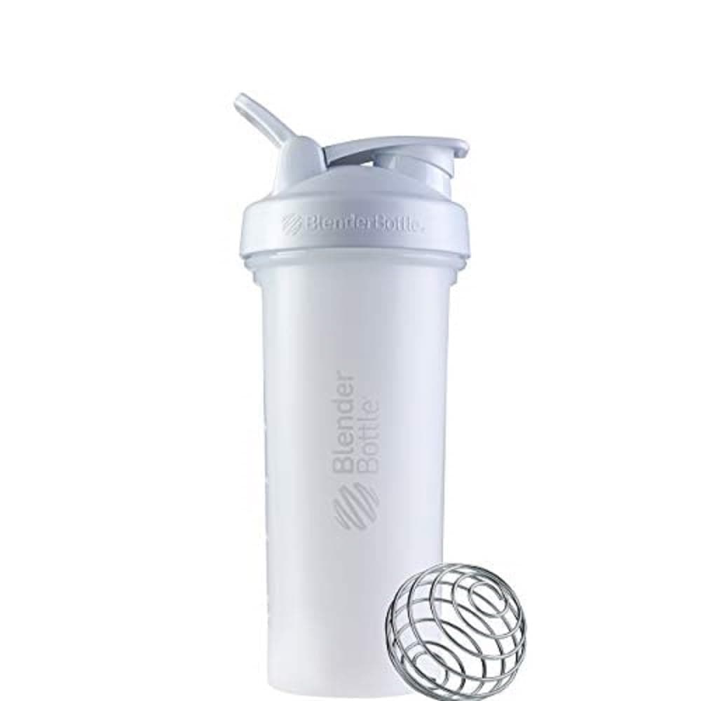 BlenderBottle Classic V2 Shaker Bottle Perfect for Protein Shakes and Pre Workout 28Ounce White
