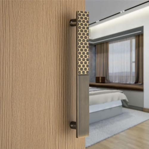 COMPASS 12" Brass Main Door Handle | Door Handles for Main Door | Pull Handles for All The Doors of House | Office | Hotels | PH-BK (Pack of 1, Antique Finish)
