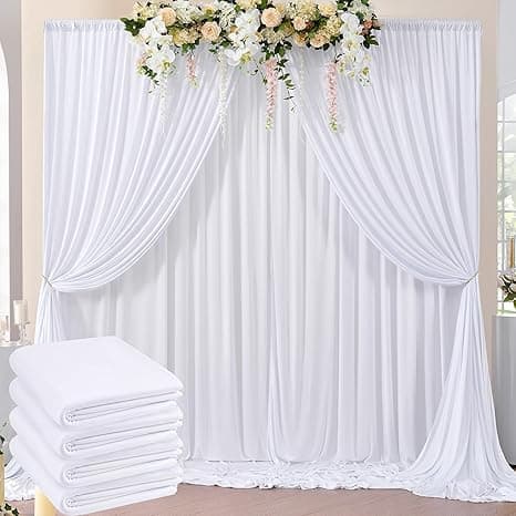 White curtains backdrop for decoration white net curtains for background decoration background clothes white net curtain for decoration back drop net curtain 3