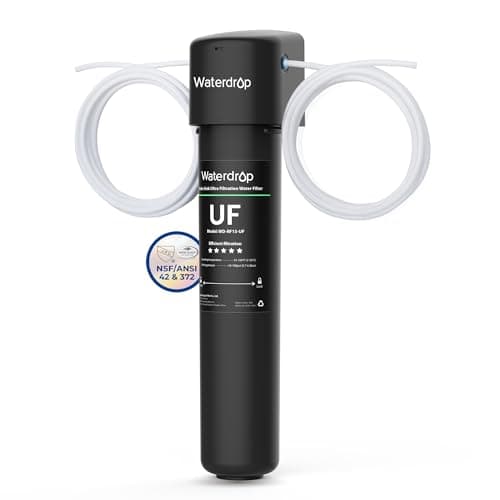 Waterdrop 0.01μm Inline Water Filter System for Refrigerator, Ice Maker, Under Sink, 1/4 inch Direct Connect, NSF/ANSI 42 Certified, 19K Gallons, 15UC-UF
