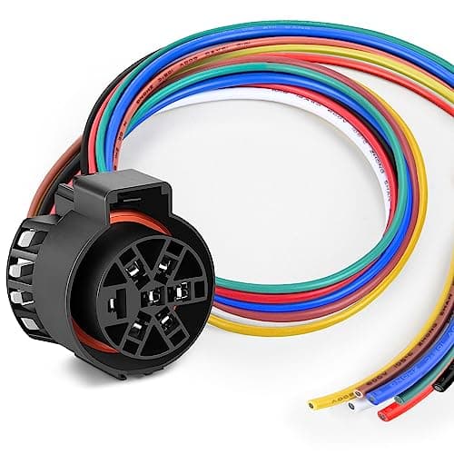 Nilight USCAR 7 Pin Trailer Wiring Harness Replacement Multi-Tow 7 Way Harness Connector 24 Inch Factory Tow Package Trailer Truck Plug Connector Splice in for Chevy GM Ford Dodge, 2 Years Warranty