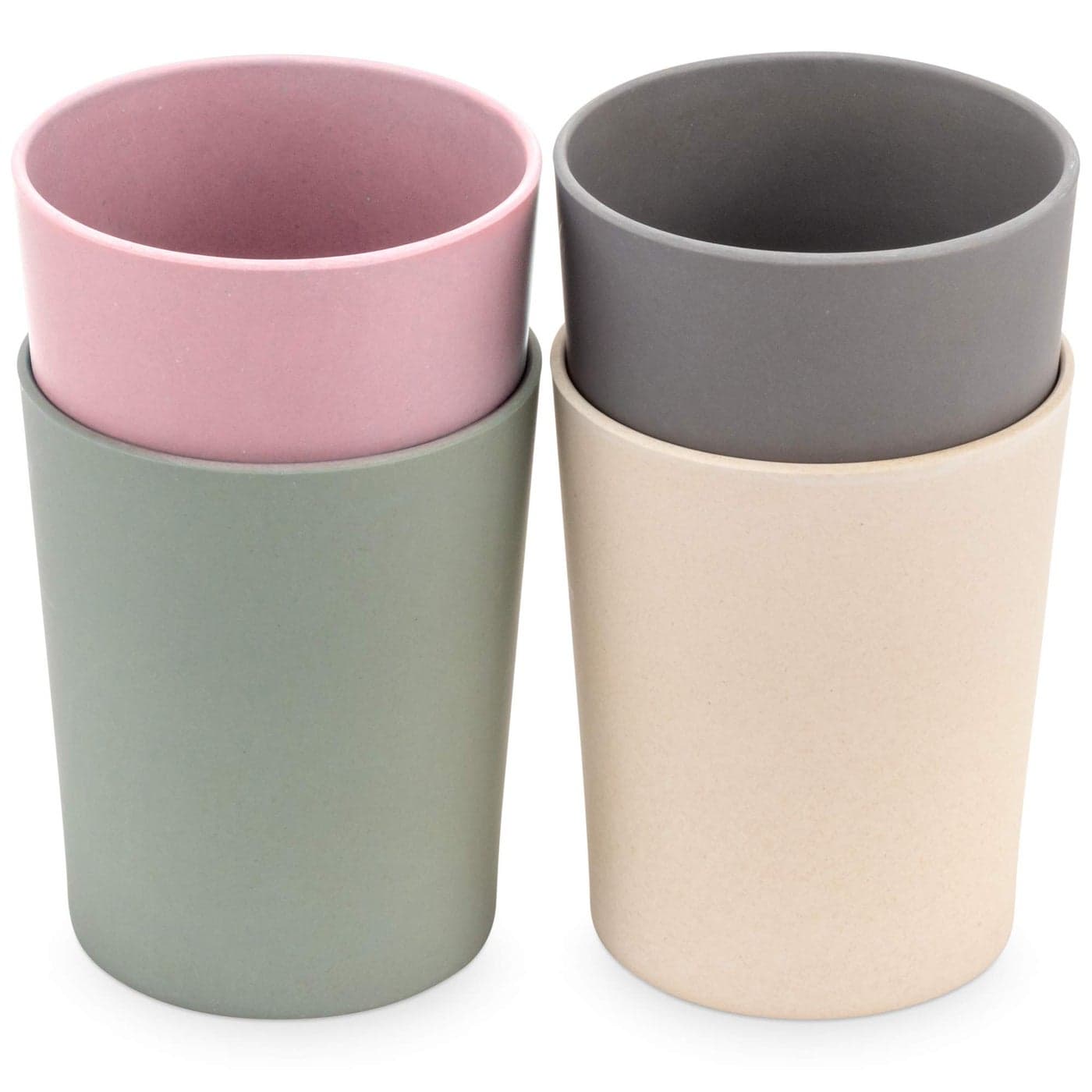 WeeSprout Bamboo Toddler Cups 4 pc Set 10 fl oz Organic NonPlastic Cup Pack for Toddlers Big Kids or Baby Natural