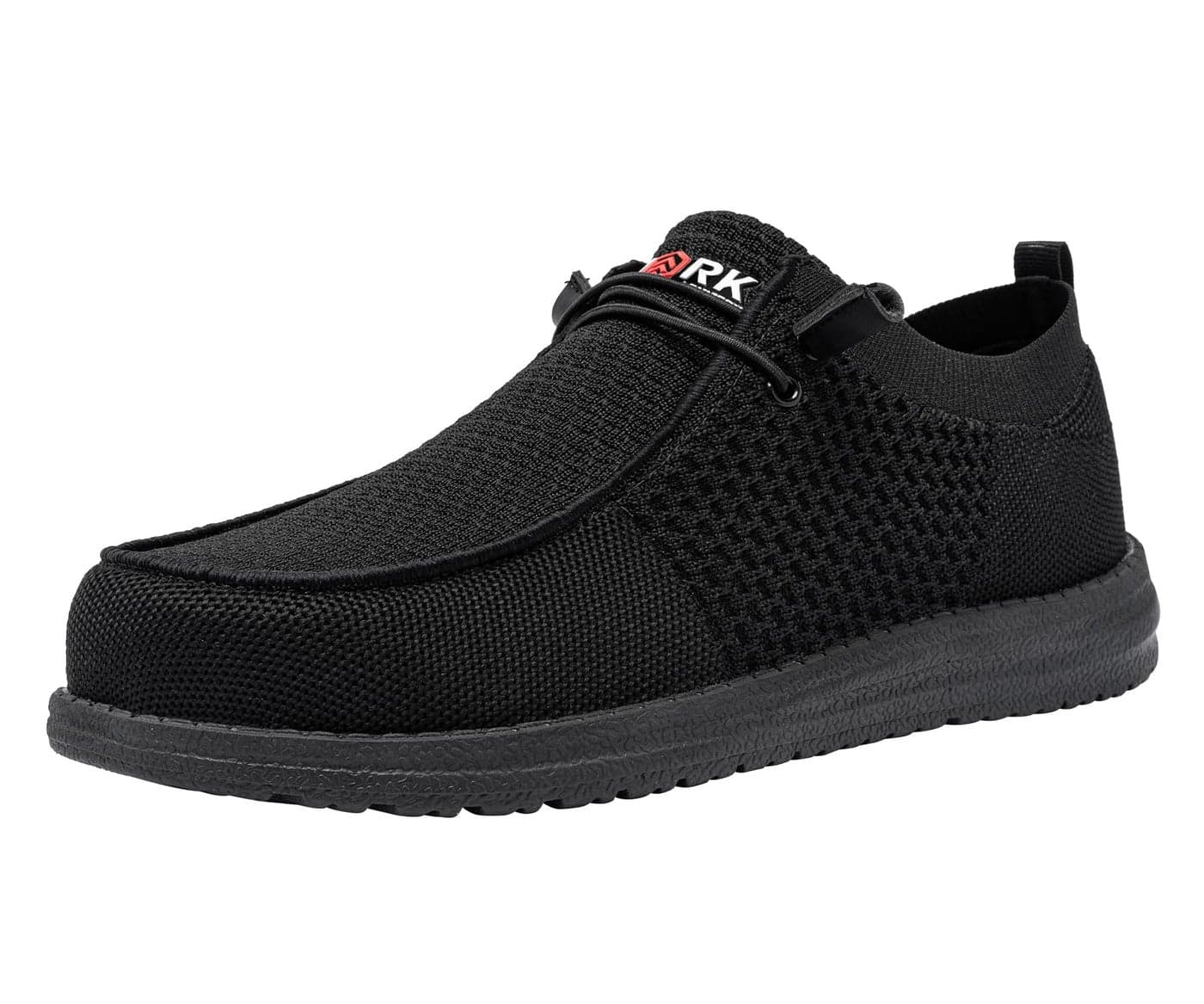 LARNMERN Slip On Steel Toe Shoes Men Lightweight Comfortable Walking Sneakers Safety Work Steel Toe Loafers(14 Men, Black)