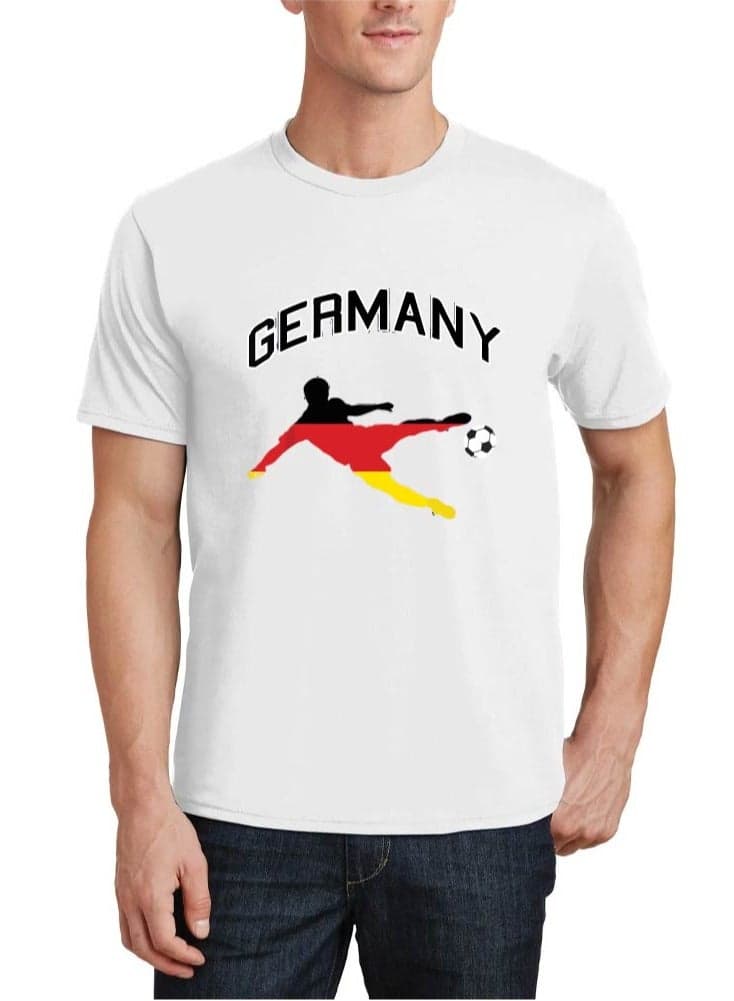 Germany Unisex Adult T-Shirt - Short Sleeve Round Neck Cotton Tshirt for Men and Women - Soft and Comfortable - Gift for Football Fans — XL