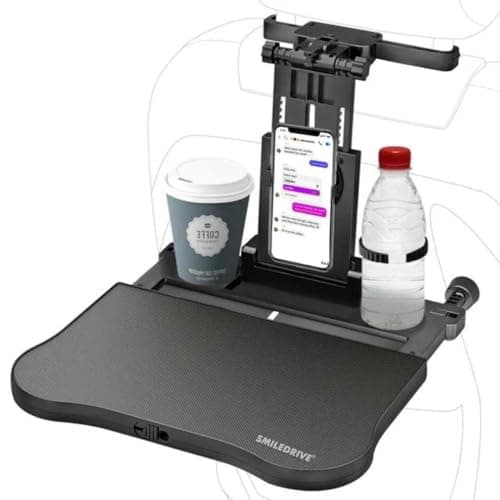 SMILEDRIVE® Car Laptop Stand Backseat Tray Table for Cars-Adjustable Kids Travel Food Trays Roadtrip Back Seat Organizer Pastime/Working/Dinning Desk